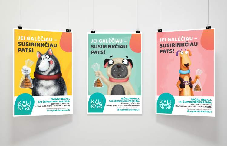 šunų, Kaunas šunų savininkams žaismingai primena jų pareigas miesto aplinkai, Kaunieciams.lt